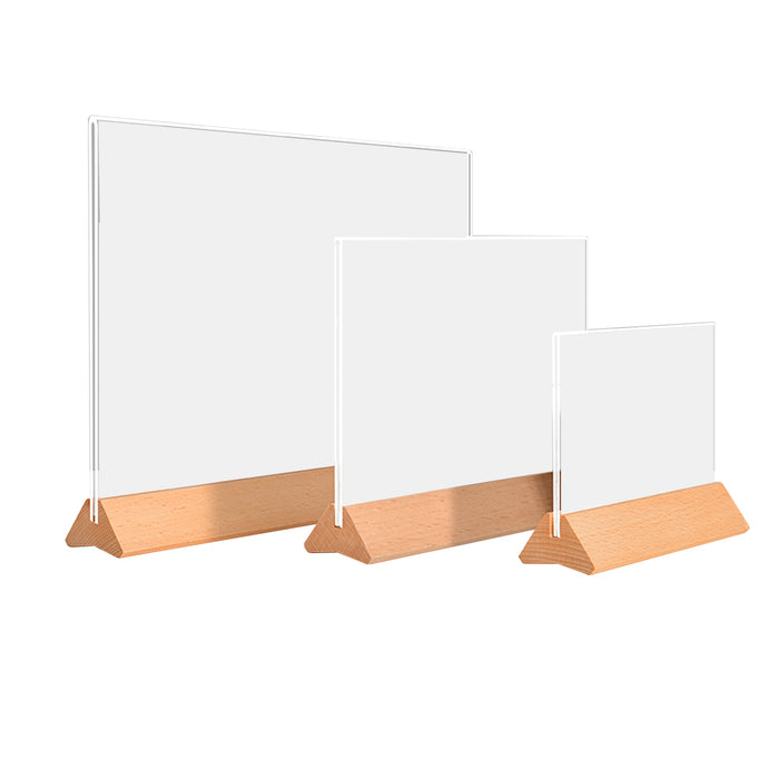アクリル製 POP立て | 縦横 台座三角タイプ