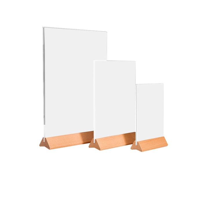 アクリル製 POP立て | 縦横 台座三角タイプ