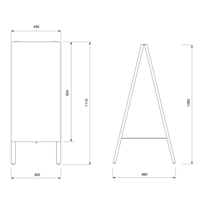 【送料無料】A型 ブラックボードL110 レッド チョーク専用