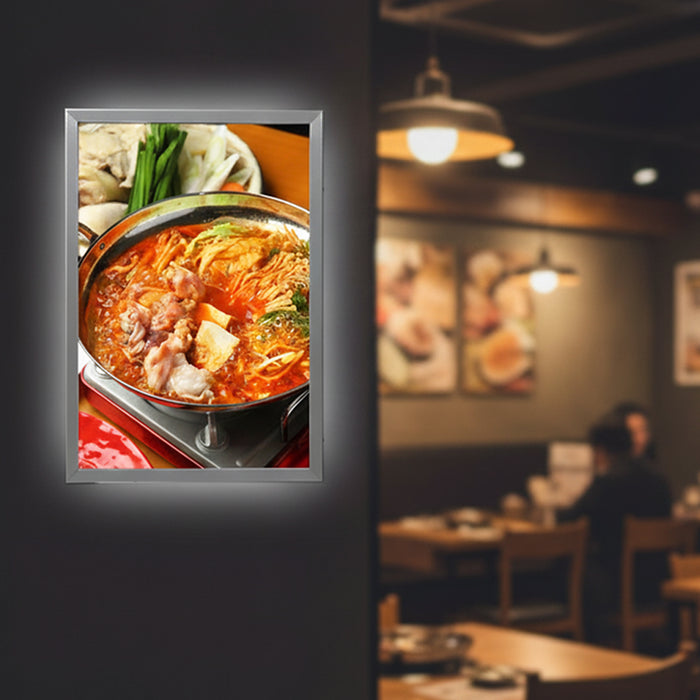 【アウトレット】 LED ポスターパネル A2 シルバー 【在庫限り】フレーム幅22mm