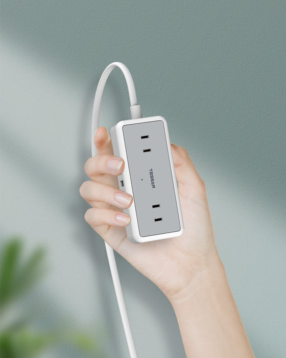 延長コード 3m 電源タップ AC 4口 USB-A 3口 TS-704-3 TESSAN